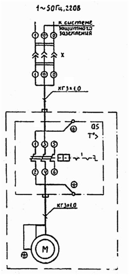 Схема электрическая принципиальная и соединений  установки компрессорной К-12