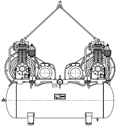 Схема строповки установки компрессорной К-20