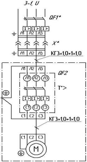 Схема электрическая принципиальная установки компрессорной К-24М