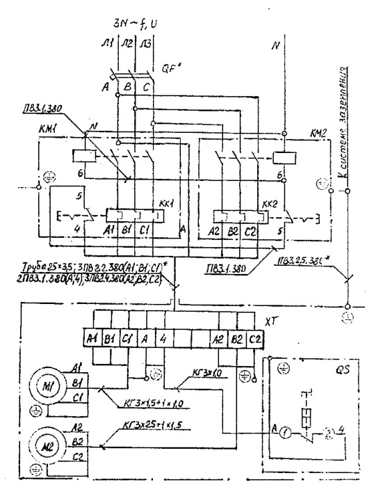 Схема электрическая принципиальная и соединений установка К-33