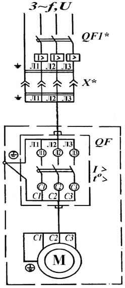Схема электрическая принципиальная и соединений установки компрессорной К-6