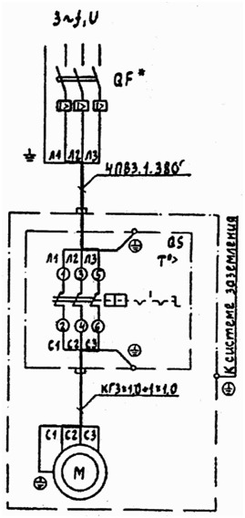 Схема электрическая принципиальная и соединений установки компрессорной КВ-7