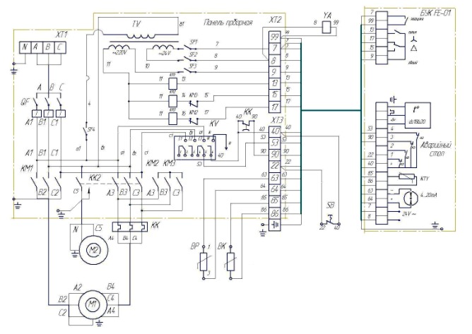 Схема Электрическая принципиальная и соединений компрессорных установок ВК-54М1