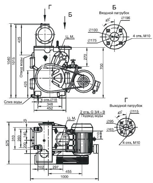 Габаритный чертеж агрегата АВЗ-63Д